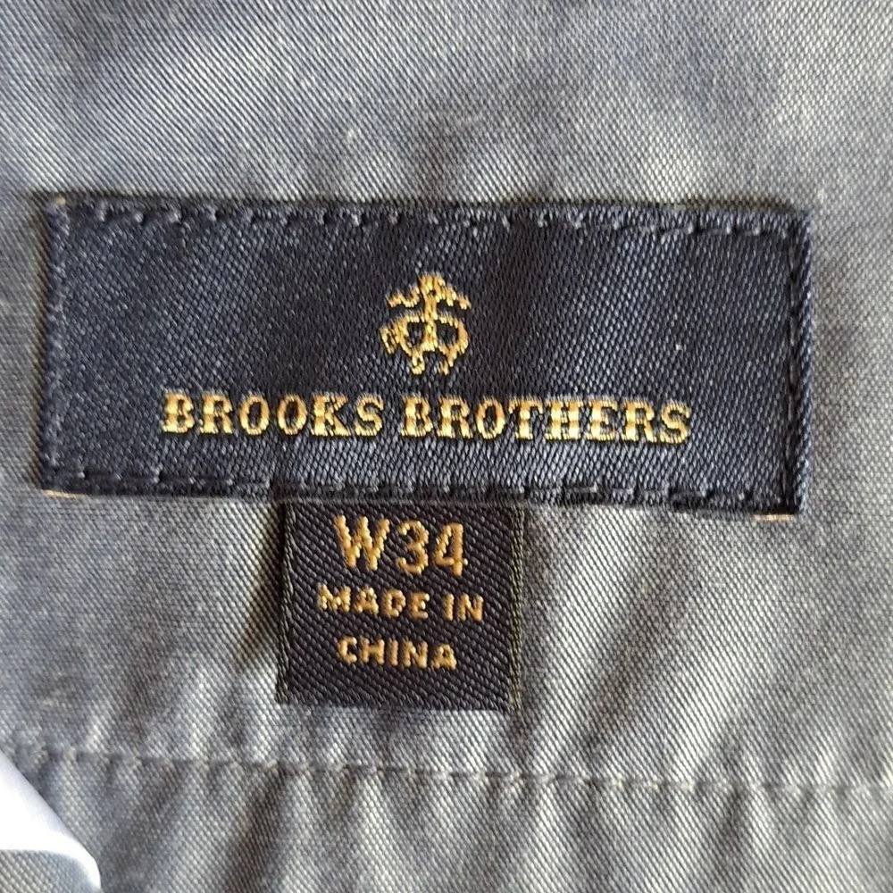 Brooks Brothers Mens Advantage Performance Shorts Flat Front Zipper Size 34 NWOT